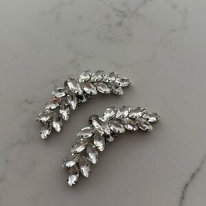 Elegant Silver Crystal Shoe Clips